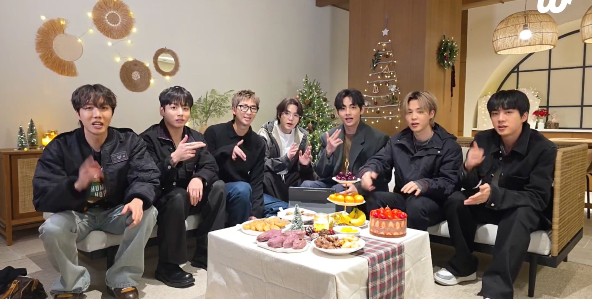 BTS Surprise Fans with Festive Full-Group Holiday Live Stream