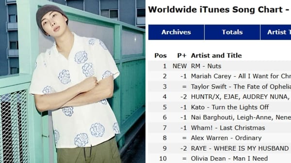 RM’s “Nuts” Soars to No. 1 on Worldwide iTunes Following Driver’s License Reveal